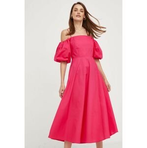 Šaty Answear Lab růžová barva, midi