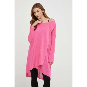 Bavlněný svetr Answear Lab růžová barva, lehký