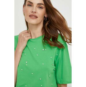 Bavlněné tričko Answear Lab zelená barva