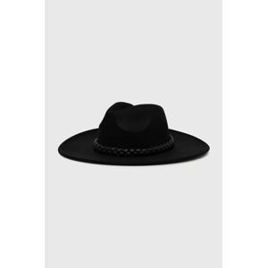 Vlněný klobouk Answear Lab dámský, černá barva, vlněný