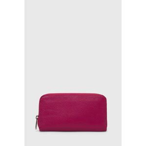 Kožená peněženka Answear Lab růžová barva