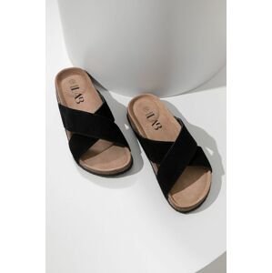 Semišové pantofle Answear Lab dámské, černá barva