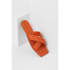 Kožené pantofle Answear Lab Dámské, oranžová barva