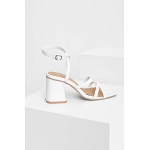Kožené sandály Answear Lab bílá barva