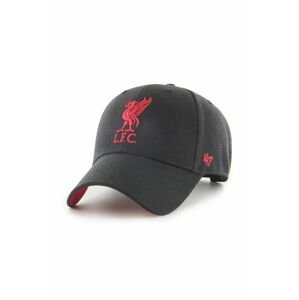 Čepice 47brand Liverpool FC černá barva, s aplikací, EPL-BLPMS04WBP-BK