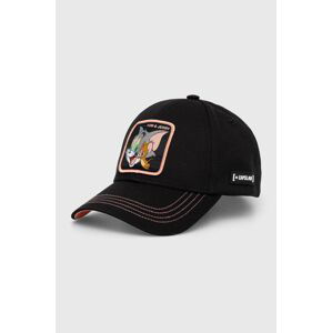 Bavlněná baseballová čepice Capslab TOM & JERRY černá barva, s aplikací