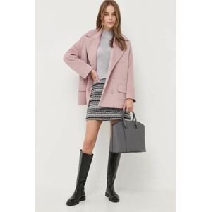 Kabát Silvian Heach dámský, růžová barva, přechodný, oversize