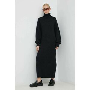 Vlněné šaty Herskind Tipp Knit Dress černá barva, maxi