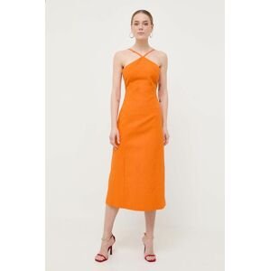 Bavlněné šaty Beatrice B oranžová barva, midi
