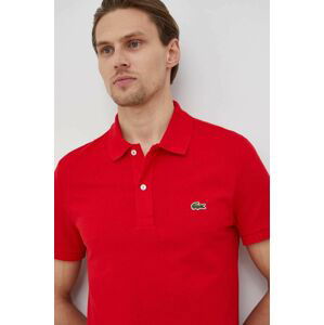 Bavlněné polo tričko Lacoste červená barva, PH4012-001