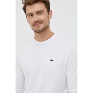 Bavlněné tričko s dlouhým rukávem Lacoste bílá barva, TH2040-031