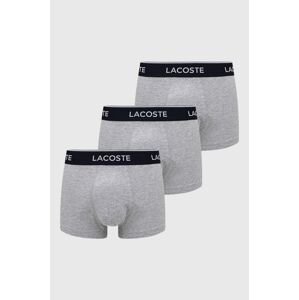 Boxerky Lacoste (3-pak) pánské, šedá barva, 5H3389-NUA