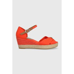 Sandály Tommy Hilfiger BASIC OPENED TOE MID WEDGE oranžová barva, FW0FW04785