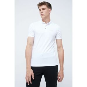 Polo tričko EA7 Emporio Armani bílá barva