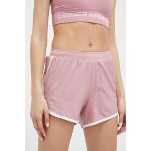 Běžecké šortky Under Armour růžová barva, medium waist