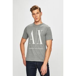 Bavlněné tričko Armani Exchange šedá barva, s potiskem, 8NZTPA ZJH4Z NOS