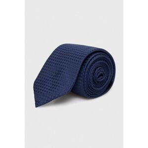 Hedvábná kravata HUGO tmavomodrá barva