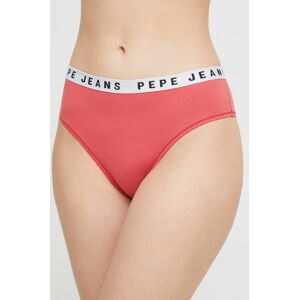 Kalhotky brazilky Pepe Jeans Solid Brazilian červená barva