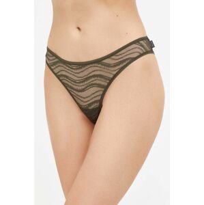 Kalhotky Calvin Klein Underwear zelená barva, průhledné