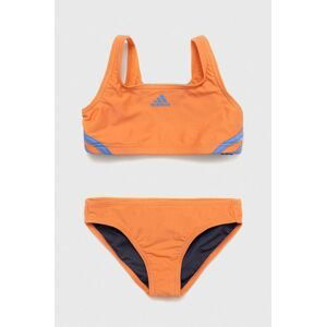 Dvoudílné dětské plavky adidas Performance 3S BIKINI oranžová barva