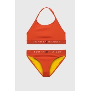 Dvoudílné dětské plavky Tommy Hilfiger oranžová barva