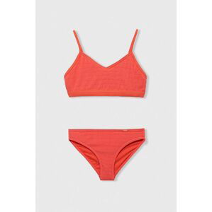 Dvoudílné dětské plavky Abercrombie & Fitch červená barva
