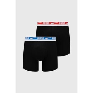 Boxerky Puma 2-pack pánské, černá barva