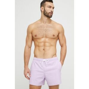 Plavkové šortky Abercrombie & Fitch fialová barva