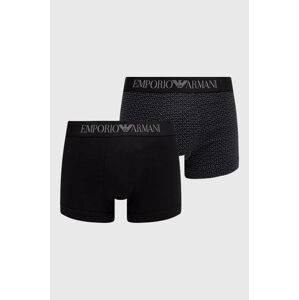 Boxerky Emporio Armani Underwear 2-pack pánské, černá barva