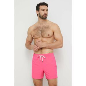 Plavkové šortky Polo Ralph Lauren růžová barva