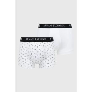 Boxerky Armani Exchange 2-pack pánské, bílá barva