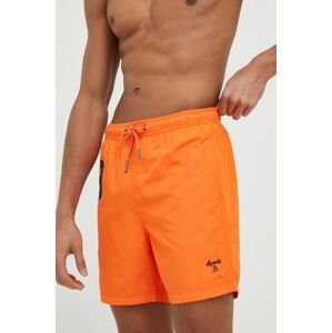 Plavkové šortky Superdry oranžová barva