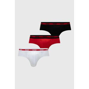 Spodní prádlo HUGO 3-pack pánské, červená barva