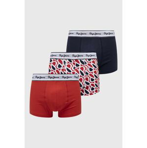 Boxerky Pepe Jeans 3-pack pánské, červená barva