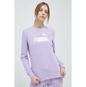 Mikina Puma dámská, fialová barva, vzorovaná