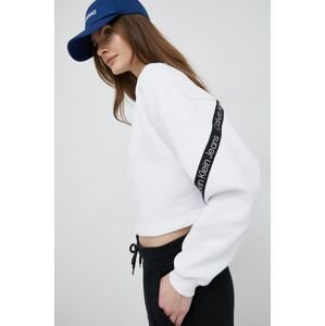 Mikina Calvin Klein Jeans dámská, bílá barva, s aplikací
