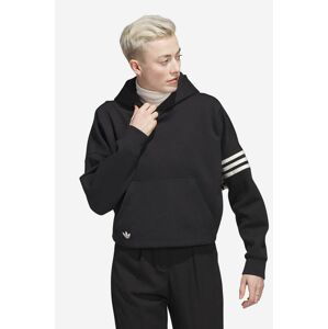 Mikina adidas Originals Adicolor Neuclassics Hoodie dámská, černá barva, s kapucí, s aplikací, IB5922-black