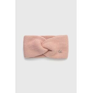 Čelenka ze směsi vlny Calvin Klein růžová barva