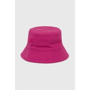 Oboustranný bavlněný klobouk Levi's růžová barva, bavlněný