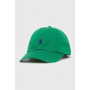 Bavlněná baseballová čepice Polo Ralph Lauren zelená barva