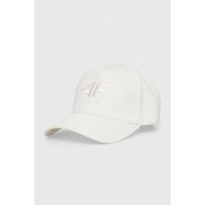 Bavlněná baseballová čepice 4F bílá barva