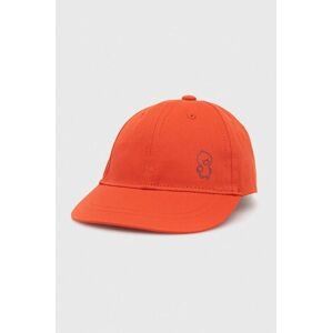 Dětská bavlněná čepice OVS oranžová barva, s potiskem