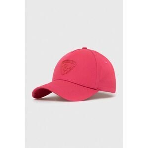Bavlněná baseballová čepice Rossignol růžová barva, s aplikací