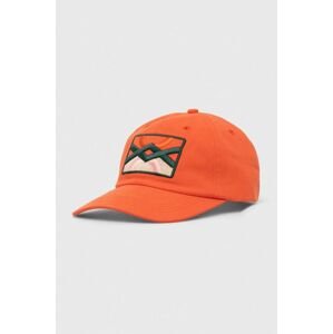 Bavlněná baseballová čepice United Colors of Benetton oranžová barva, s aplikací