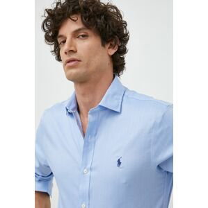 Bavlněné tričko Polo Ralph Lauren slim, s klasickým límcem