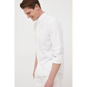 Bavlněné tričko Pepe Jeans Lisselton bílá barva, regular, s límečkem button-down