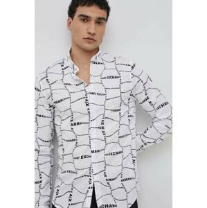 Košile Armani Exchange pánská, bílá barva, slim, s límečkem button-down
