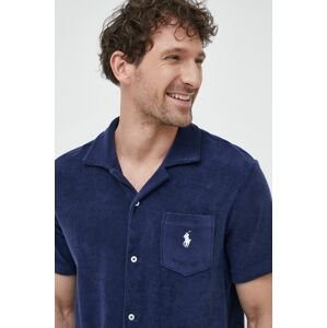 Košile Polo Ralph Lauren pánská, tmavomodrá barva, regular, s klasickým límcem