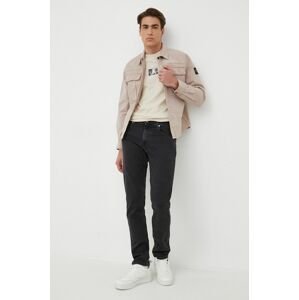 Košile Calvin Klein Jeans růžová barva, regular, s klasickým límcem