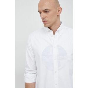 Bavlněné tričko North Sails bílá barva, regular, s límečkem button-down